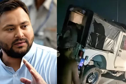 rjd-leader-tejashwi-yadavs-convoy-meets-accident-one-dead