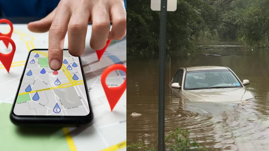 Had to resort to Google Map, reached the swollen river along with the car.