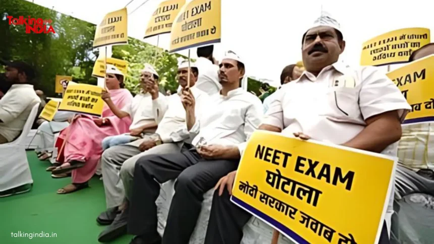 AAP party creates ruckus in NEET scam, demands re-exam