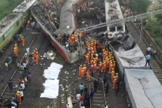 Collision between two goods trains and a passenger train, many injured, condition of two loco pilots critical